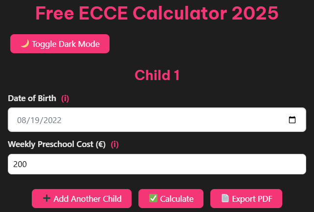 ECCE Calculator