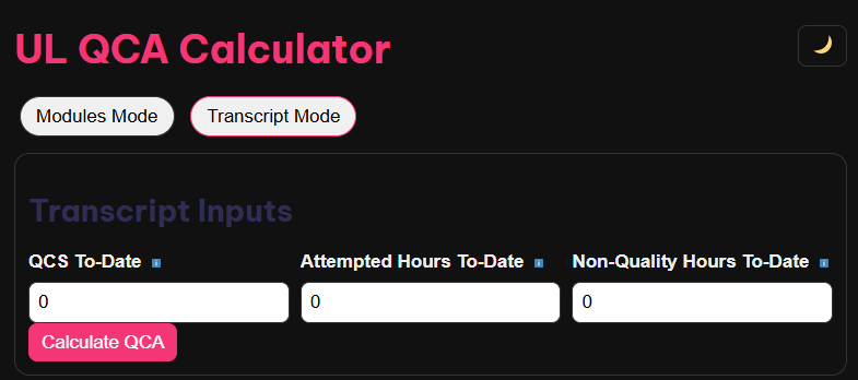 QCA Calculator for UL Students