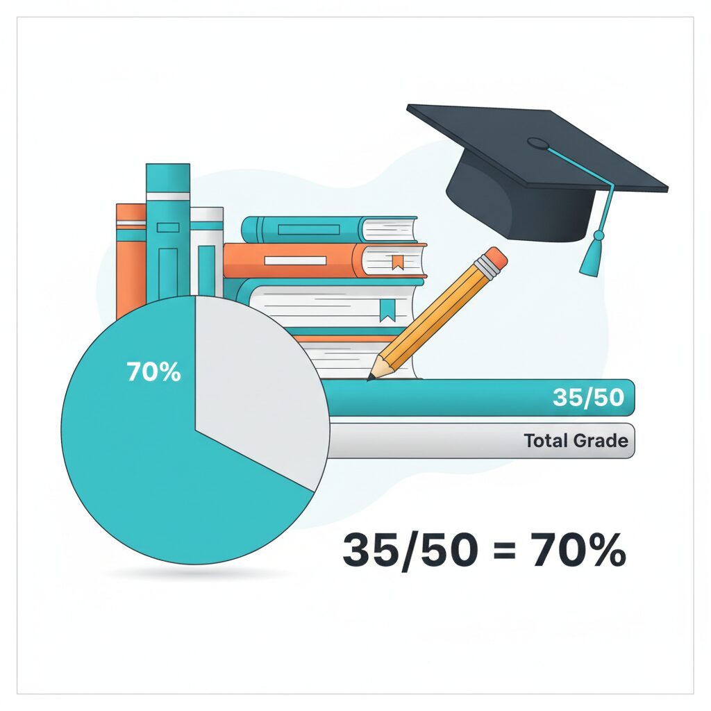 What is 35 out of 50 as a Percentage
